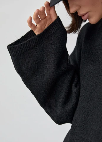 Чорна в'язана сукня oversize довжиною максі Lurex