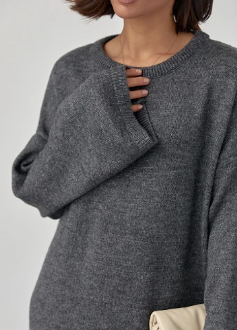 Темно-сіра в'язана сукня oversize довжиною максі Lurex