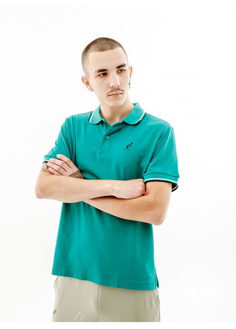 Зеленая мужская футболка two-stripes polo tech pique' r-fit зеленый Australian