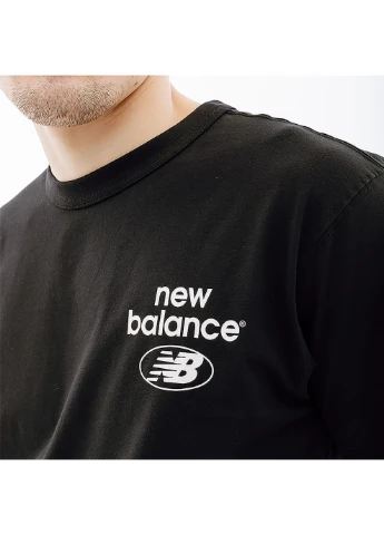 Черная мужская футболка essentials reimagined черный New Balance