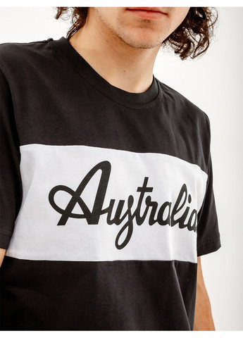 Чорна чоловіча футболка cotton logo t-shirt чорний Australian