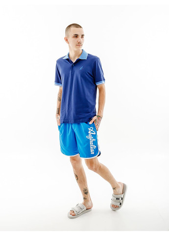 Синя чоловіча футболка lines polo pique' el r-fit синій Australian