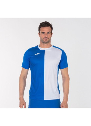 Комбинированная футболка city t-shirt royal-white s/s синий,белый 101546.702 Joma