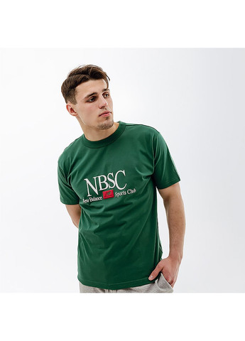 Зеленая мужская футболка athletics sports club зеленый New Balance