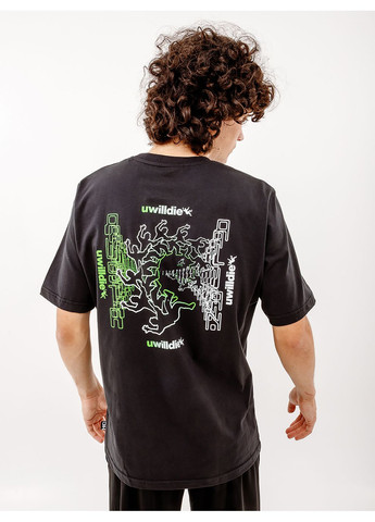 Черная мужская футболка uwilldie23 cotton tee черный Australian
