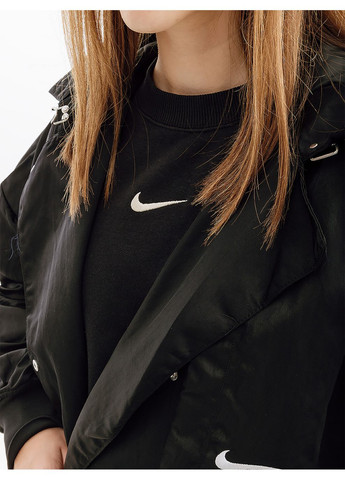 Черная демисезонная женская куртка trench su черный Nike