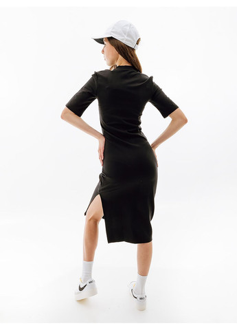 Черное спортивное женское платье w nsw essntl midi dress черный Nike однотонное