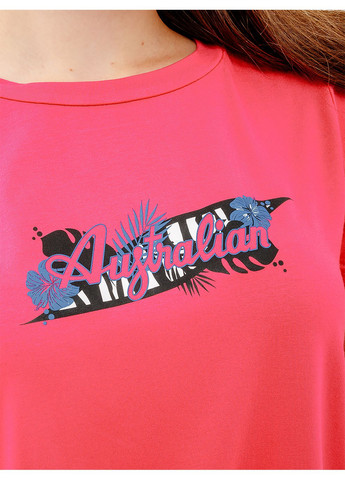 Рожева літня жіноча футболка logo flowers tee jersey v рожевий Australian