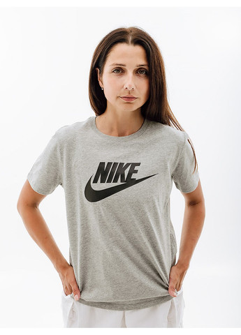 Серая летняя женская футболка w nsw tee essntl icn ftra серый Nike