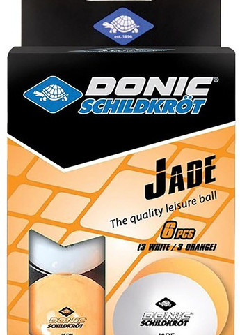 Мячи Jade ball 40+ 6 шт white+orange Donic (268832742)