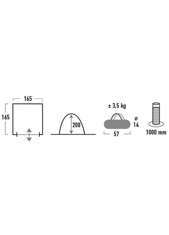 Намет технічний Lido Light Grey/Dark Grey/Blue High Peak (268831455)