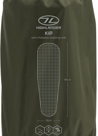 Килимок самонадувний Kip Self-inflatable Sleeping Mat 3 cm Olive Highlander (268832175)