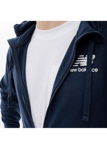 Синя демісезонна чоловіча куртка essentials stacked logo fz синій New Balance