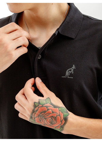 Чорна чоловіча футболка logos polo pique' el r-fit чорний Australian