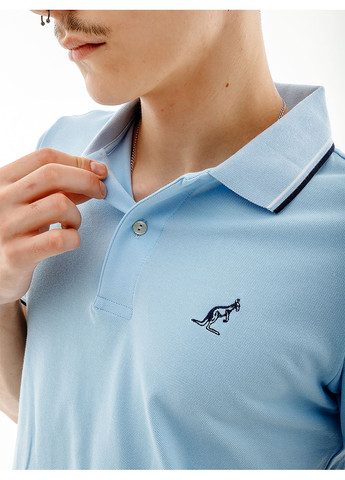 Блакитна чоловіча футболка 2-stripe pique' polo s-fit блакитний Australian