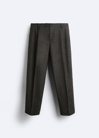 Коричневые классические демисезонные брюки Zara