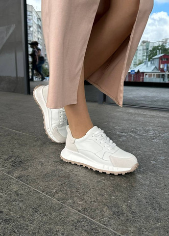 Білі осінні кросівки жіночі шкіряні Fashion