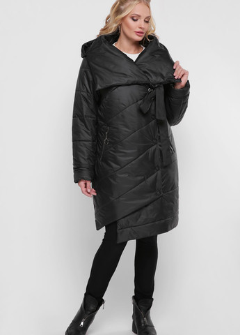 Черная зимняя удлиненная куртка Welltre