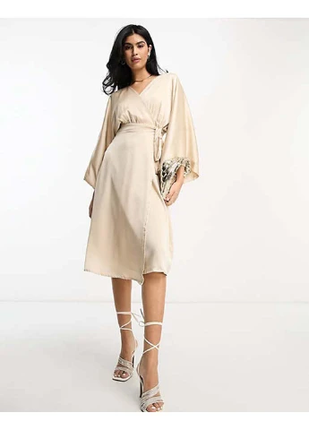 Бежева сукня Asos однотонна