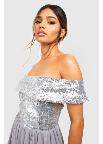 Сіра сукня Boohoo однотонна