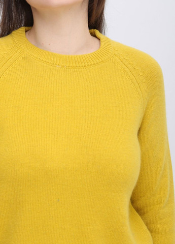 Желтый демисезонный свитер женский желтый однотонный прямой джемпер JEANSclub Пряма