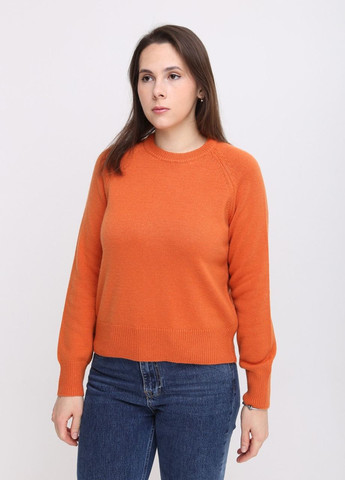 Помаранчевий демісезонний светр жіночий помаранчевий однотонний прямий джемпер JEANSclub Пряма