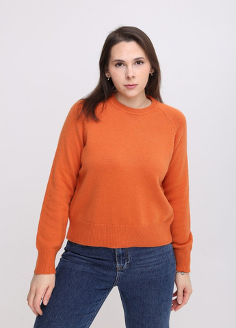 Оранжевый демисезонный свитер женский оранжевый однотонный прямой джемпер JEANSclub Пряма