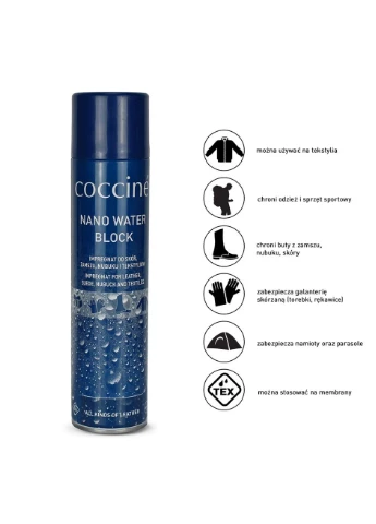 Водовідштовхувальний спрей. Безбарвний. 400 мл Coccine NANO WATER BLOCK (269088370)