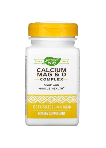 Добавка для мязів та кісток Calcium-Magnesium-Vitamin D - 100 caps Nature's Way (269117591)