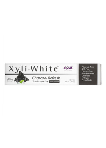 Зубна паста з активованим вугіллям Xyliwhite Charcoal Refresh Toothpaste - 6.4 oz Now Foods (269117632)