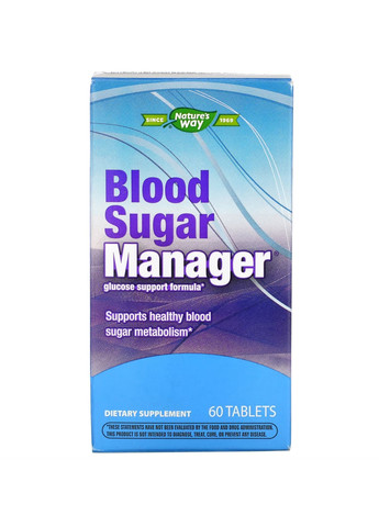 Добавка для регулювання глюкози Blood Sugar Manager - 60 tabs Nature's Way (269117555)