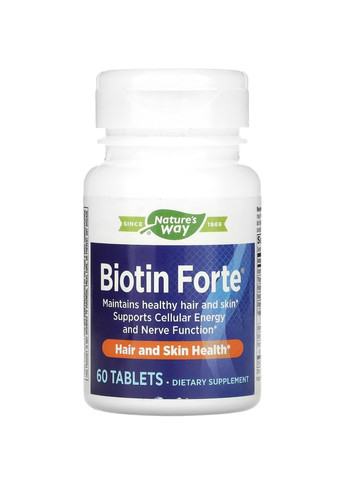 Биотин для волос и ногтей Biotin Forte 5 mg - 60 tabs Nature's Way (269117590)