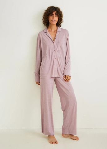 Розовая всесезон пижама (рубашка, штаны) C&A