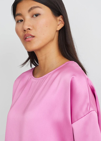 Розовая демисезонная сатиновая блуза оверсайз C&A