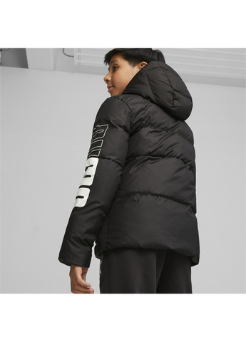 Черная демисезонная детская куртка power youth hooded jacket Puma
