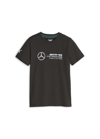 Черная демисезонная детская футболка mercedes-amg petronas motorsport youth logo tee Puma