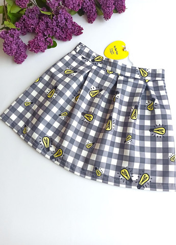 Серая праздничный, коктейльный, офисная, повседневный, кэжуал, вечерний с рисунком юбка To Be Too колокол