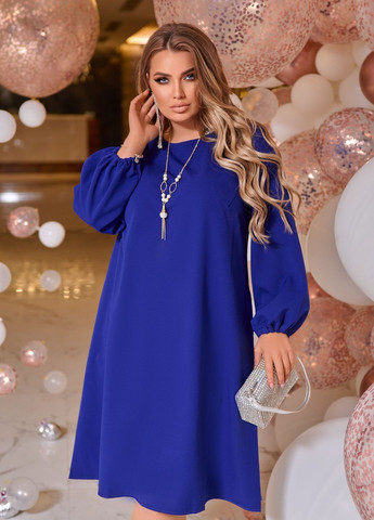 Синее праздничный праздничное платье с украшением колокол No Brand однотонное