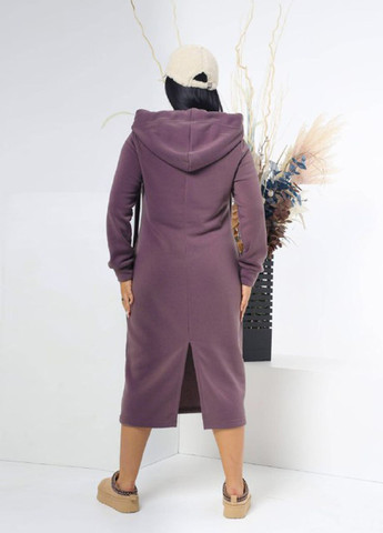 Бузкова спортивна тепла спортивна сукня на флісі з капюшоном сукня-худі Modena однотонна