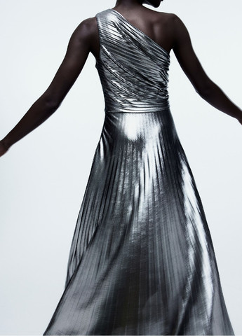 Срібна святковий сукня H&M однотонна
