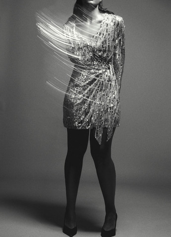 Світло-бежева святковий сукня H&M однотонна