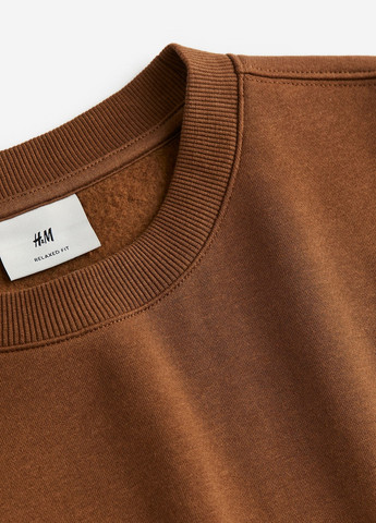 Свитшот H&M - крой коричневый кэжуал - (269341042)