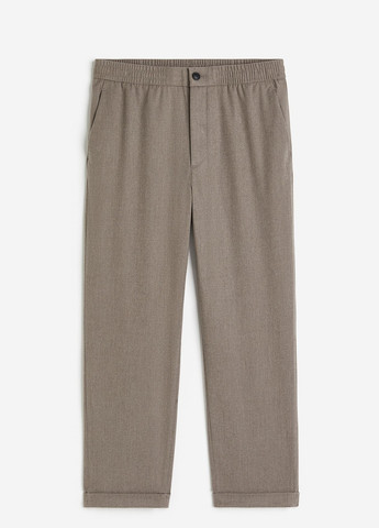 Серо-бежевые классические демисезонные брюки H&M