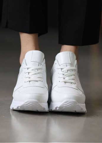 Білі осінні кросівки жіночі шкіряні Dino Vittorio