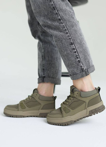 Зелені осінні кросівки жіночі шкіряні Allshoes
