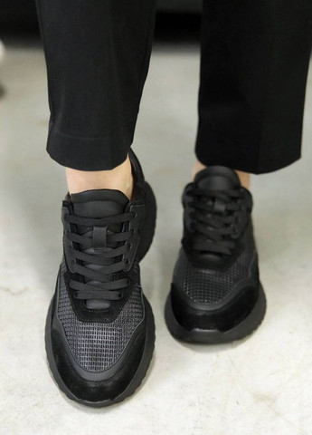 Черные демисезонные кроссовки женские кожаные Rispetto