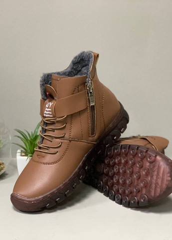 Зимние зимние ботинки, женские, размер 35 коричневые код 00-0112 Bobby