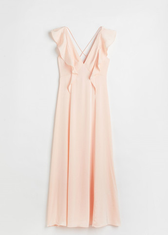 Светло-розовое джинсовое платье H&M однотонное