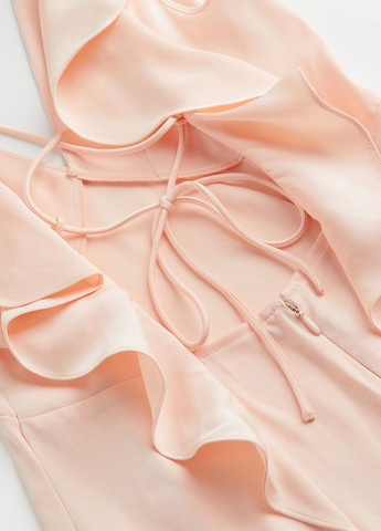 Светло-розовое джинсовое платье H&M однотонное