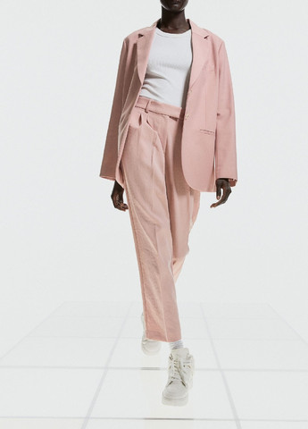 Светло-розовые кэжуал демисезонные брюки H&M